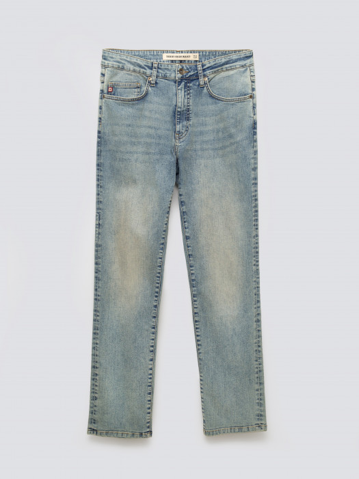 Pánske slim džínsy s efektom prania TERRY HIGH WAIST 185